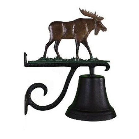 Swivel Cast Bell With Natural Color Moose Ornament SW97981